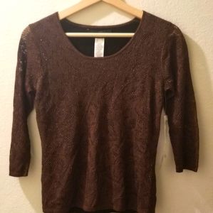 Brown gold metalic top.